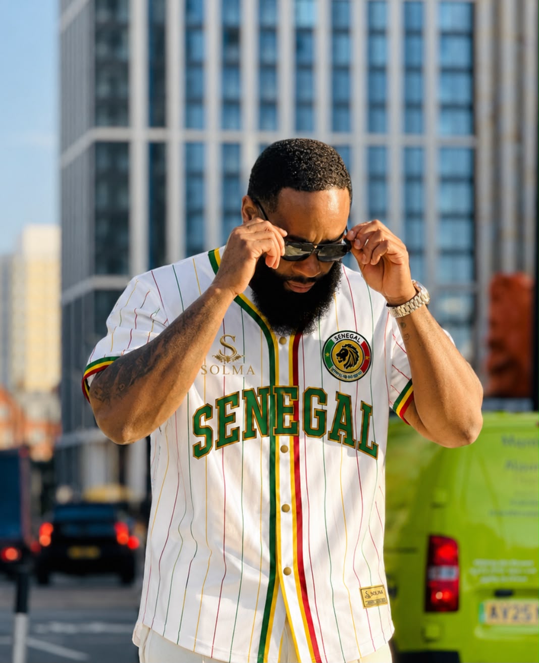 Model wearing the SOLMA Senegal Jersey
