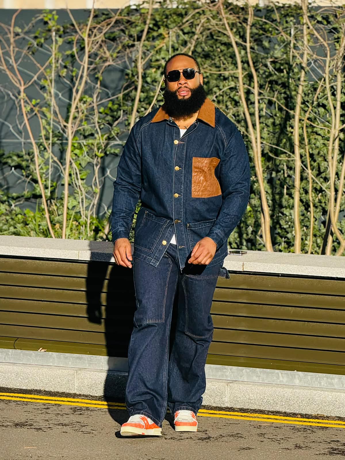 Model wearing the SOLMA Denim Set
