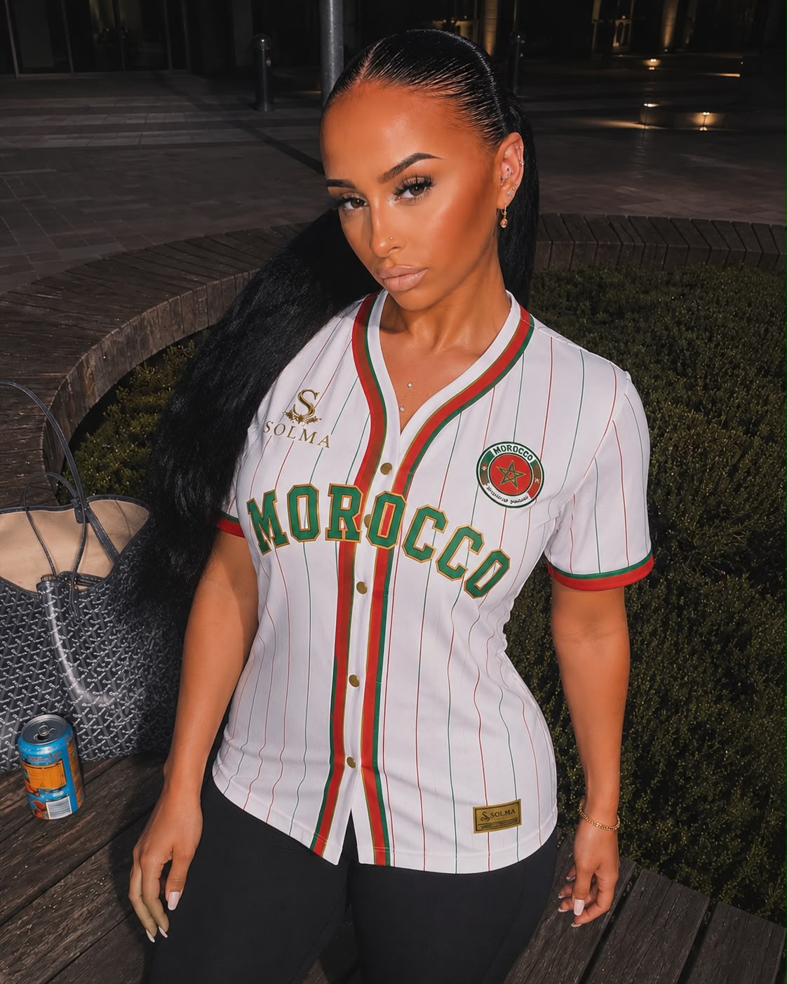 Model wearing the SOLMA Morocco heritage jersey